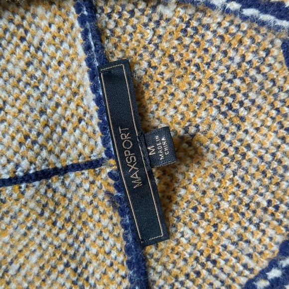 MAXSPORT Sweater Coat Navy Nordic Open Front - Picture 2 of 15